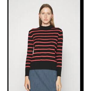 Pure Cashmere NYC pullover stripe mock neck sweater